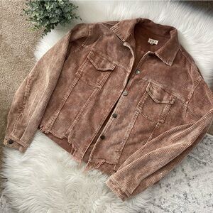 POL Tan Corduroy Oversized Jacket
